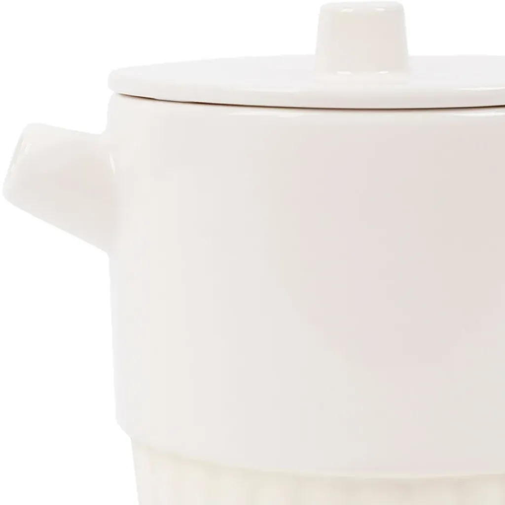 Fabrique de Styles Theiere avec filtre en grès écru 90cL - Cannele* Théières Et Cafetières