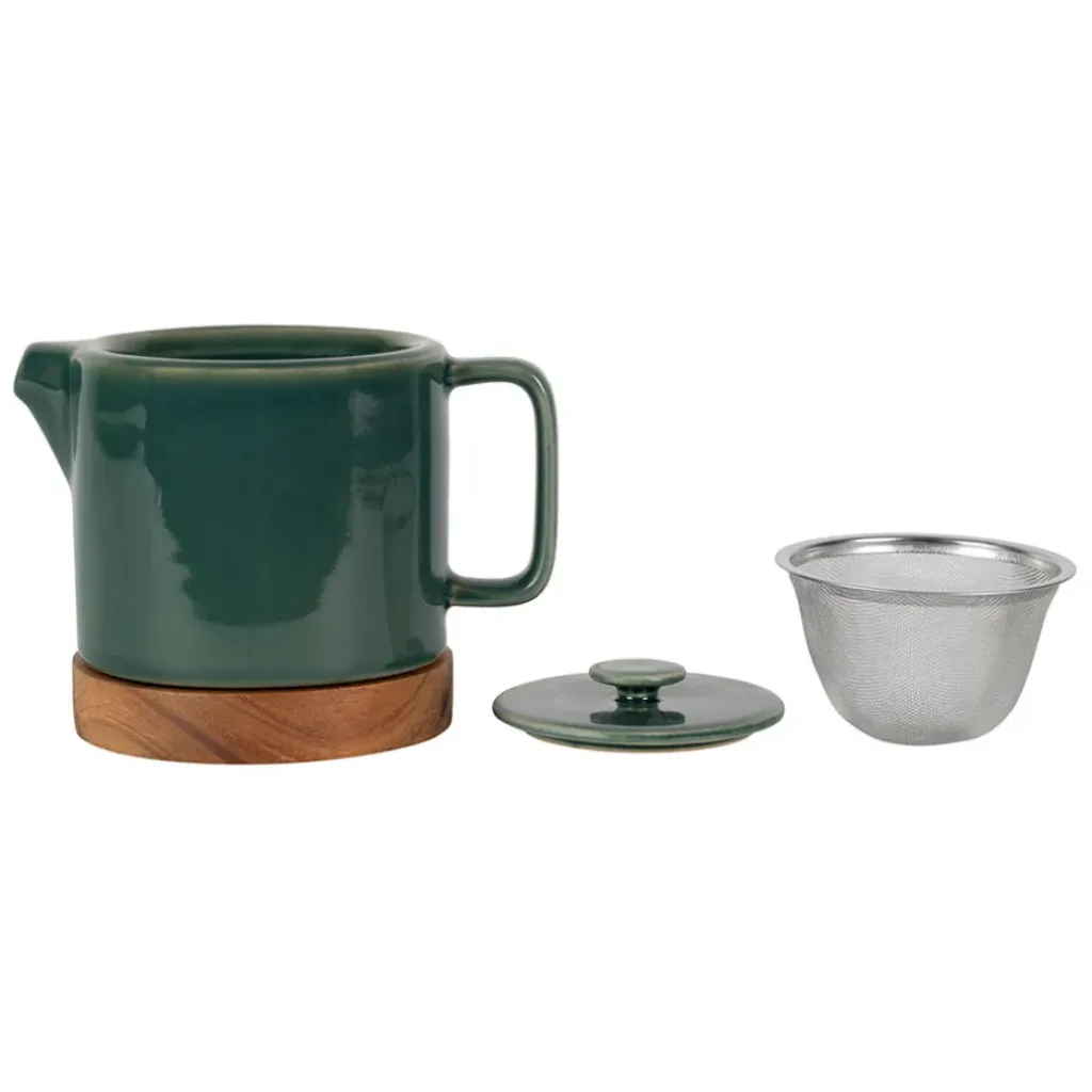 Fabrique de Styles Théière en grès émeraude avec filtre 70cl - Nordika* Théières Et Cafetières