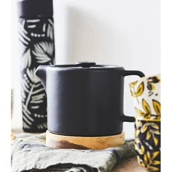 Fabrique de Styles Théière en grès mat et bois avec filtre - nordika* Théières Et Cafetières