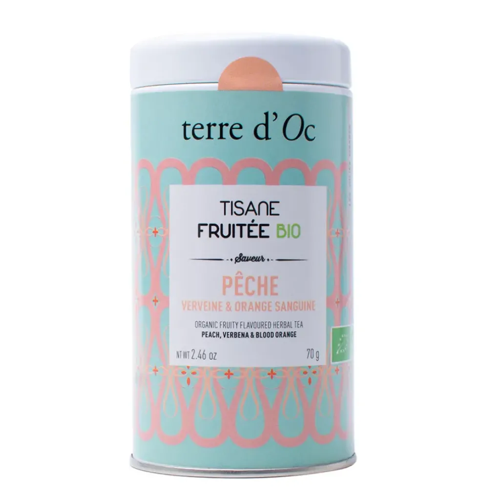 Fabrique de Styles Tisane peche verveine orange sanguine- pot en métal - 70g ab* Cafés, Thés Et Infusions