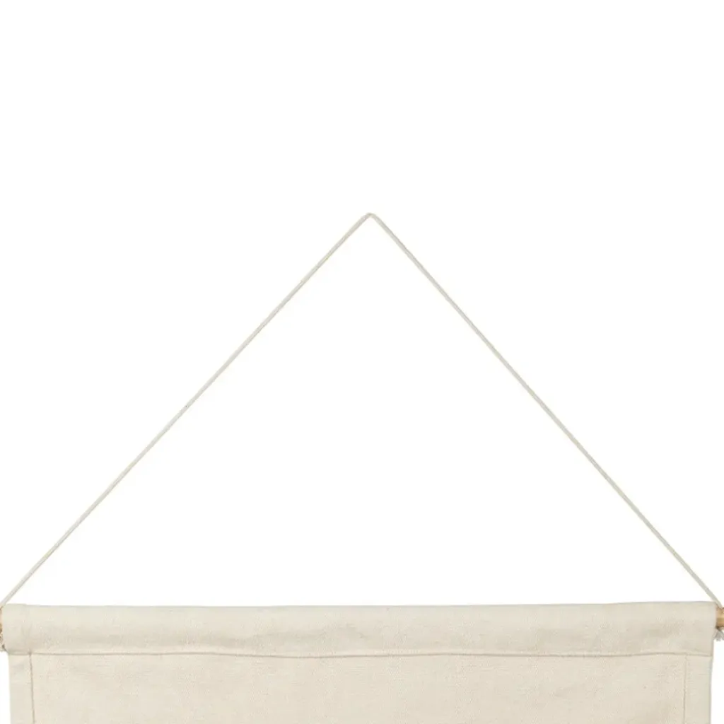 Fabrique de Styles Toile maison amour en coton écru et rouge 66x50cm - Famille* Tableaux Et Toiles