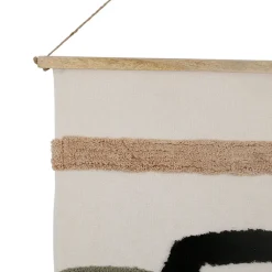 Fabrique de Styles Toile tuftée écru, et sauge en coton -terre brulee* Tableaux Et Toiles