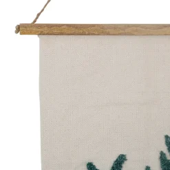 Fabrique de Styles Toile tuftée écru, et émeraude en coton - sweet leaves* Tableaux Et Toiles