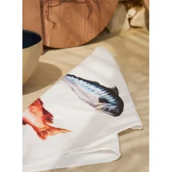 Fabrique de Styles Torchon en coton (x3) faune marine blanc et 50x70cm* Torchons, Tabliers Et Maniques