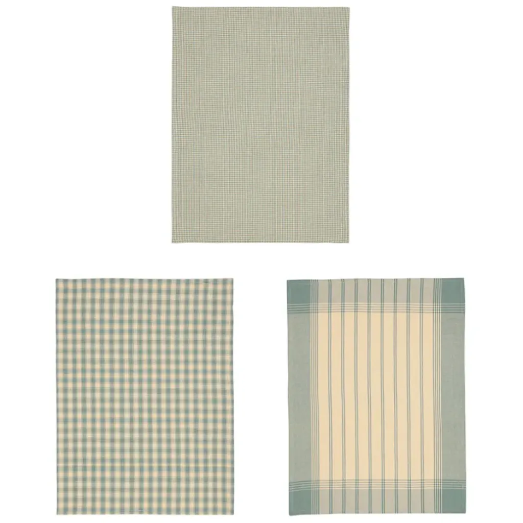 Fabrique de Styles Torchons x3 en coton vichy et rayé 50x70cm - Campagne* Torchons, Tabliers Et Maniques