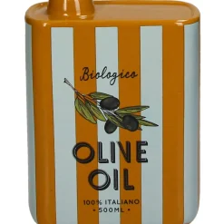 Fabrique de Styles Vase à rayures d'huile d'olive en faïence 13x5.5x17cm* Vases Et Soliflores