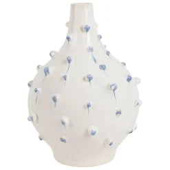 Fabrique de Styles Vase dame jeanne en grès blanc et bleu h25cm - Delicio* Vases Et Soliflores