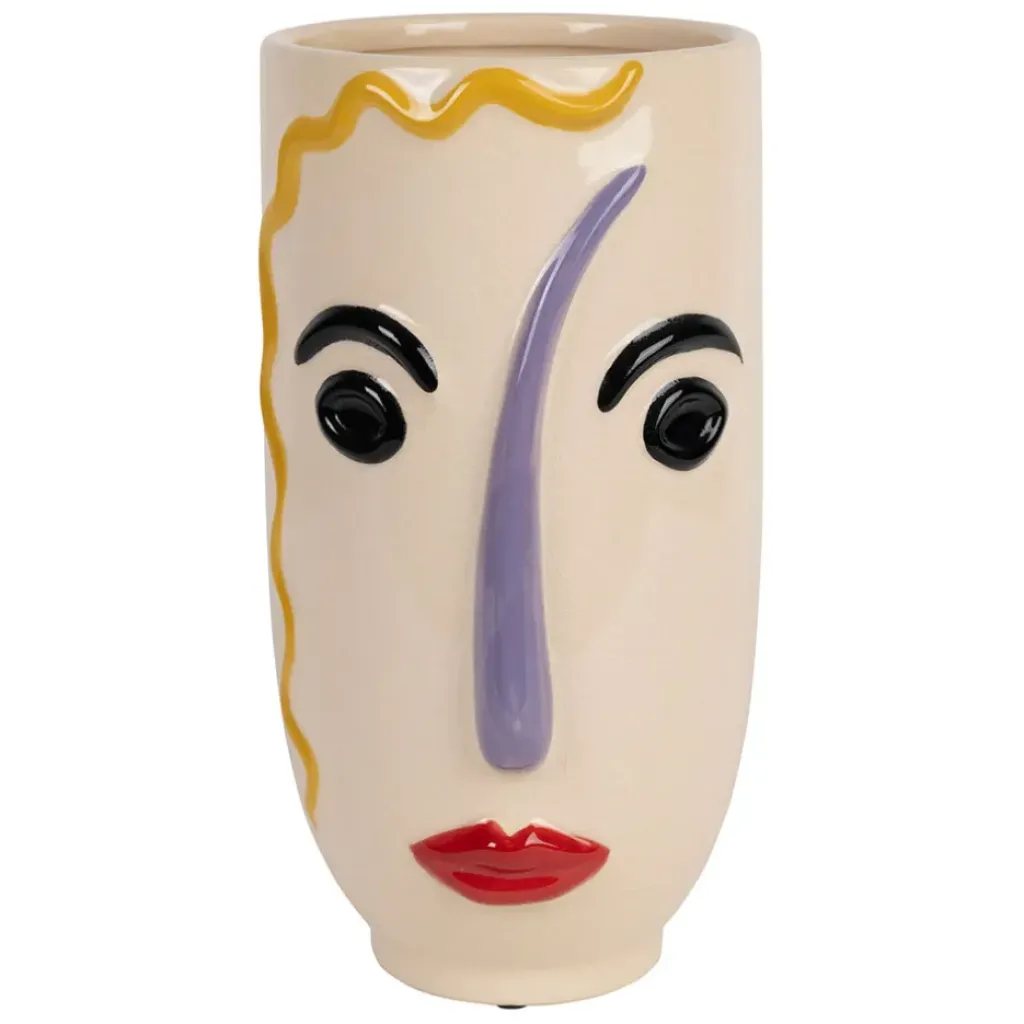 Fabrique de Styles Vase en porcelaine h30cm - Visage Arty* Vases Et Soliflores