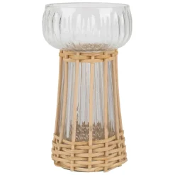 Fabrique de Styles Vase en verre et bambou h15cm - Vanier* Vases Et Soliflores