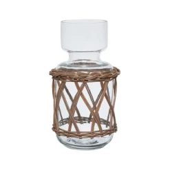 Fabrique de Styles Vase en verre et rotin h26cm - Fantine* Vases Et Soliflores