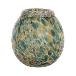 Fabrique de Styles Vase en verre émeraude et doré h23cm - Menorca* Vases Et Soliflores