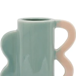 Fabrique de Styles Vase vert et corail en grès - funny* Vases Et Soliflores